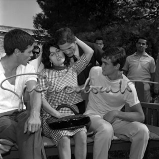 Franco Citti, Anna Magnani, Pier Paolo Pasolini e Ettore Garofalo, Mostra del Cinema di Venezia, 1962