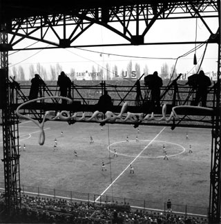 Football shooting. Milan, 1954