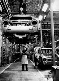 Production line at Alfa Romeo factory. Arese, 1961