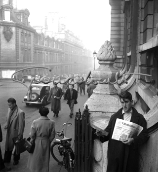 In front of the Sorbonne, Paris, 1953