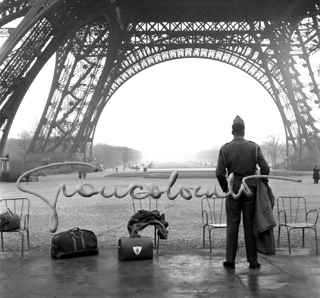 American soldier just arrived in Paris, 1953