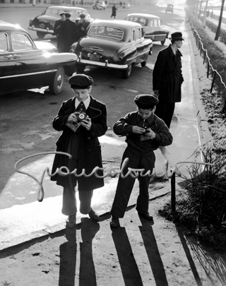 Wee photographers in Moscow, 1956