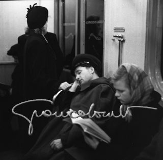 Moscow underground travelers, 1956